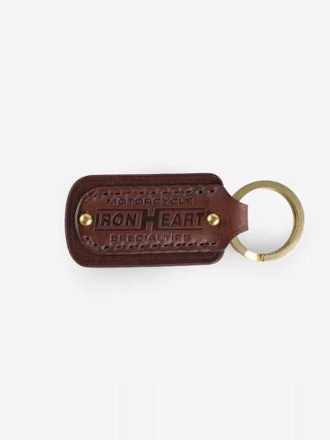 Iron Heart IHG-067-BRN Buttero Leather Key Ring w/Embossed Iron Heart Logo - Brown