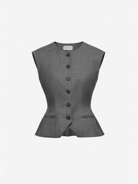 MAGDA BUTRYM Tailored flared vest in grey