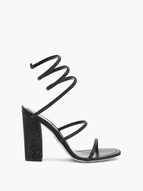 RENE CAOVILLA CLEO TOTAL BLACK SANDAL WITH SOUL HEEL 105