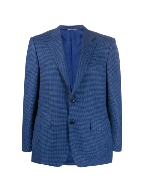 square-knitted single-breasted blazer