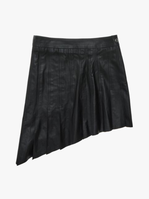 Helmut Lang PLEATED ASYMMETRICAL LEATHER SKIRT