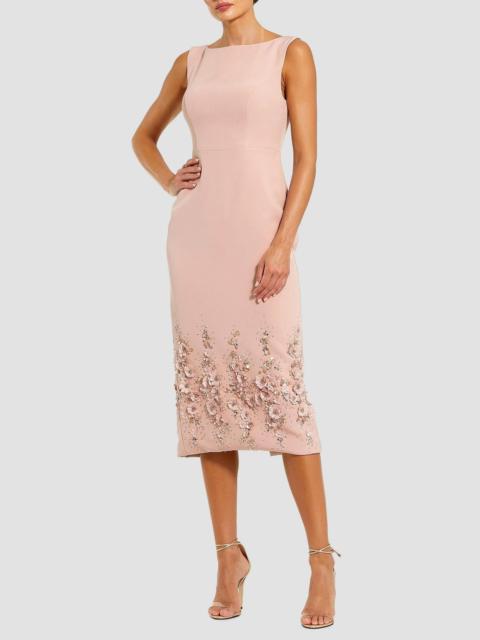 MAC DUGGAL Women's Cocktail Embellished Crepe Sleeveless Sheath Midi-Dress - Vintage Lilac