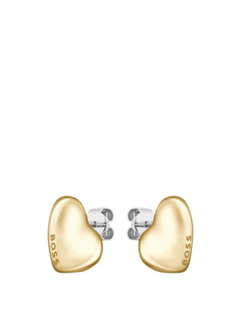 BOSS GOLD-TONE EARRINGS WITH HEART-SHAPED DESIGN