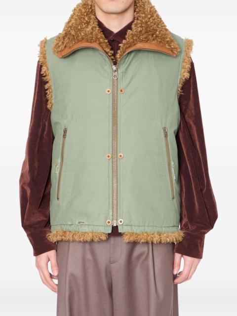 Kolor dragon-embroidered shearling gilet