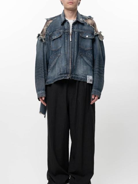 Maison MIHARAYASUHIRO Check Shirt Layered Denim Jacket