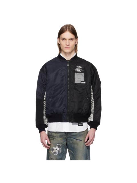 Yohji Yamamoto Black NEIGHBORHOOD Edition MA-1 Bomber Jacket