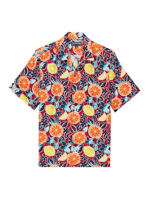Vilebrequin Men Bowling Linen Shirt Presse Citron
