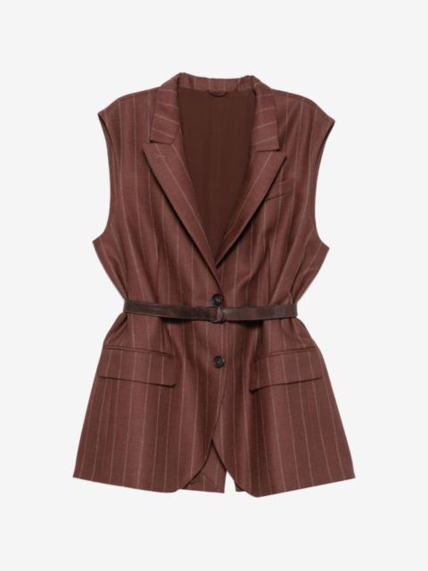 Brunello Cucinelli pinstripe-pattern sleeveless vest