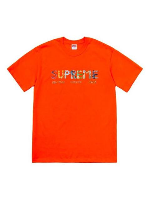 Supreme Supreme SS18 Rocks Tee Orange Alphabet Logo Short Sleeve Unisex SUP-SS18-481