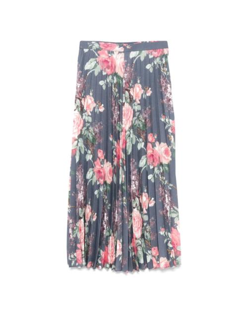 floral-print midi skirt