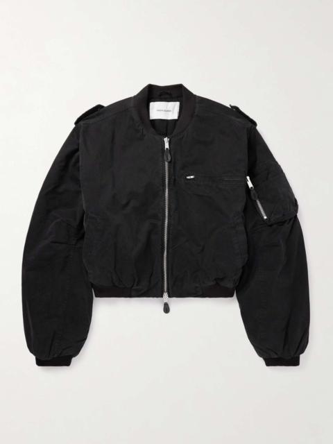 A-4 Cropped Cotton-Canvas Bomber Jacket