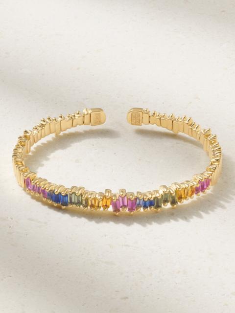 SUZANNE KALAN 18-karat Gold Sapphire Cuff