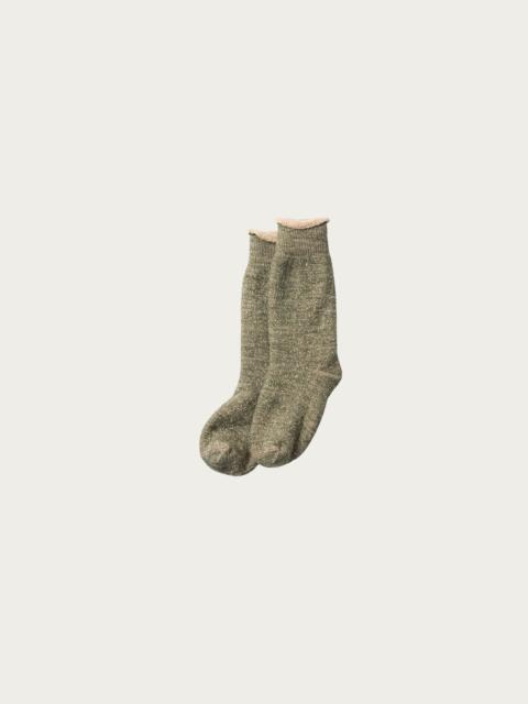 ROTOTO® Double Face Crew Socks "Merinowool & Brown OG" - Green / Brown