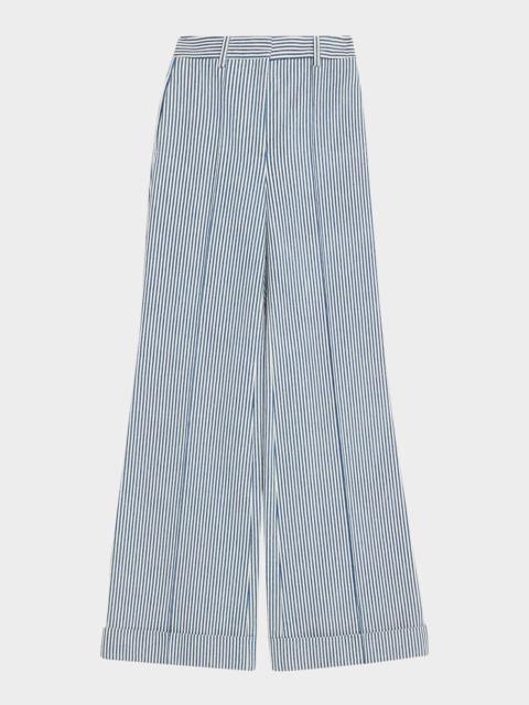 ADAM LIPPES Deeda Striped Twill Wide-Leg Pants