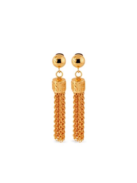 Moschino chain tassel clip earrings