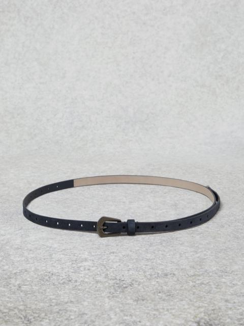 Brunello Cucinelli Suede calfskin western belt