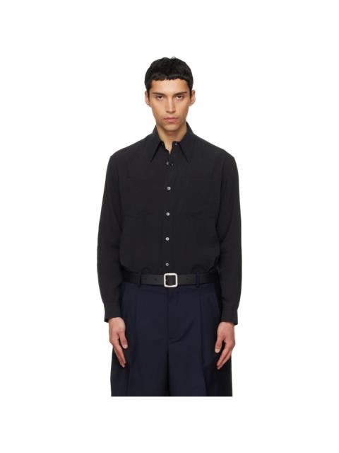 Tonywack Black Silk Crepe Shirt