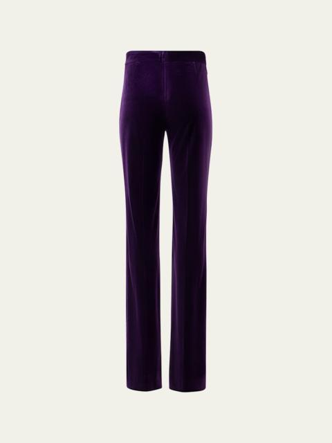 AKRIS Carl Velvet Straight-Leg Pants