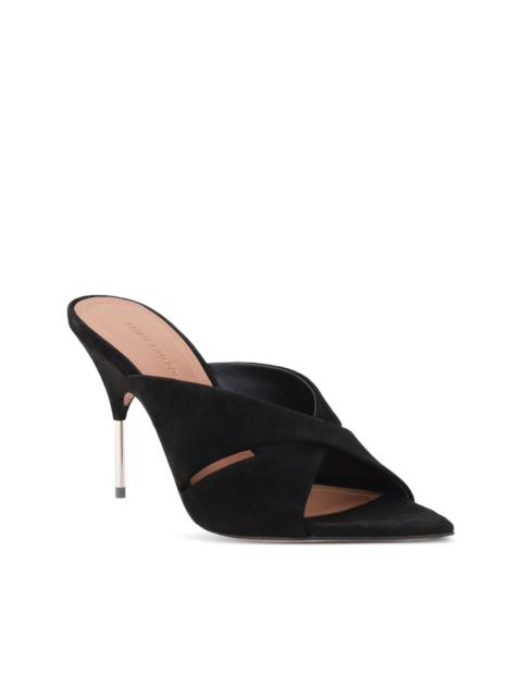 Amina Muaddi Samantha cross-strap heeled mules