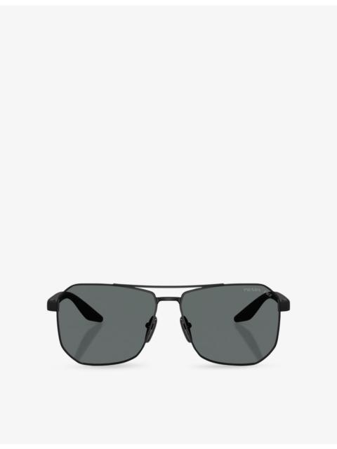 Prada PS A53S Pilot-Frame Metal Sunglasses