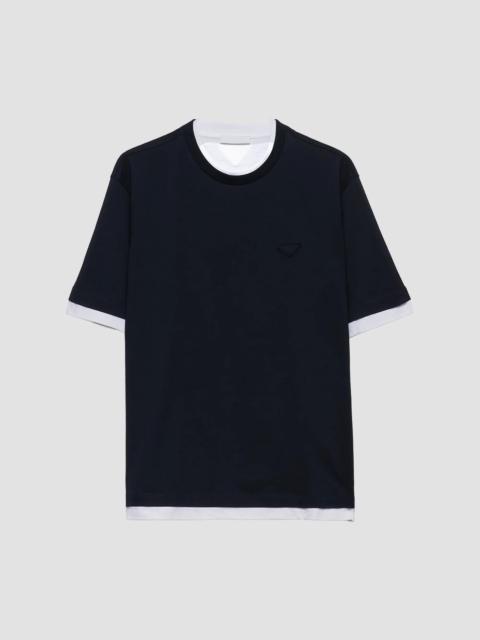 Prada Men's Cotton T-Shirt - Blue White