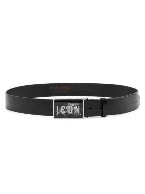 Icon leather belt