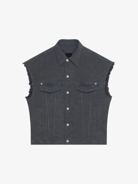 Givenchy OVERSIZED SLEEVELESS JACKET IN 4G DENIM
