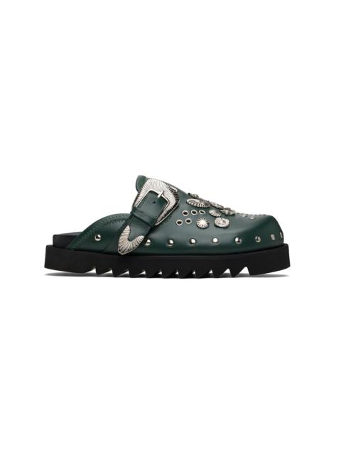 TOGA VIRILIS SSENSE Exclusive Green Eyelet Metal Sabot
