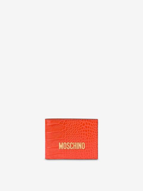 Moschino CROCODILE-PRINT FLAP WALLET