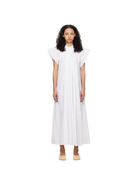 White Gathered Maxi Dress