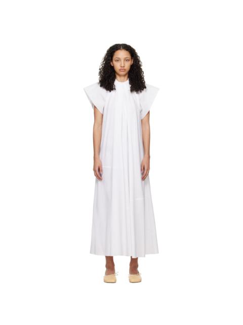 MM6 Maison Margiela White Gathered Maxi Dress