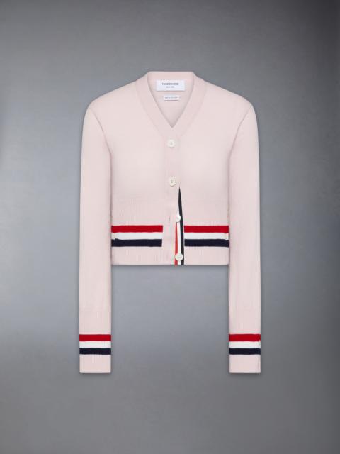 Thom Browne CASHMERE RWB STRIPE SHRUNKEN CARDIGAN