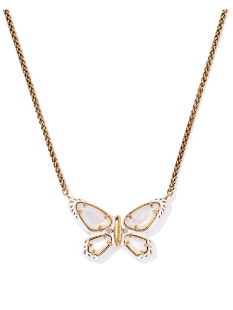 KENDRA SCOTT Dolly Parton x Kendra Scott Enamel Butterfly Vintage Gold Short Pendant Necklace