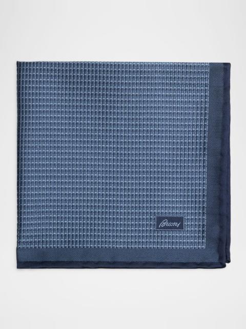 Brioni Men's Screen-Print Silk Pocket Square