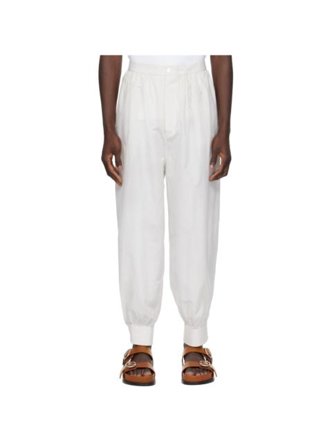 HED MAYNER White & Beige Striped Trousers