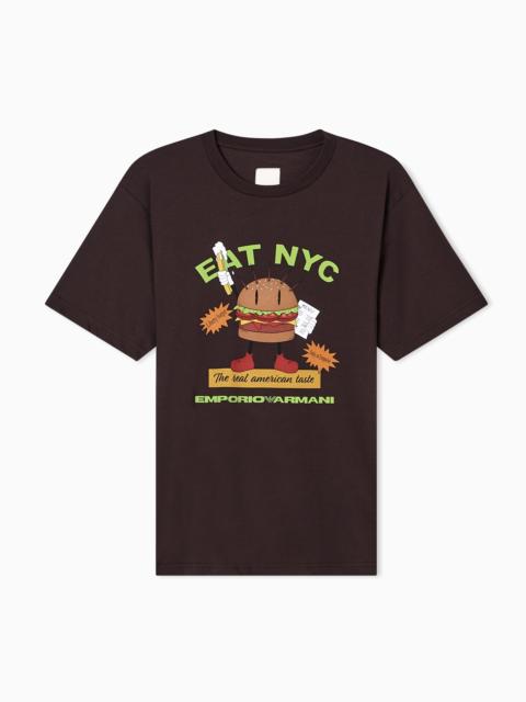 EMPORIO ARMANI NEW YORK CAPSULE COLLECTION EAT NYC PRINT JERSEY T-SHIRT