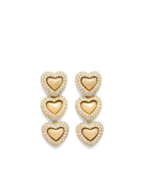 GUESS USA Beloved heart embellished earrings