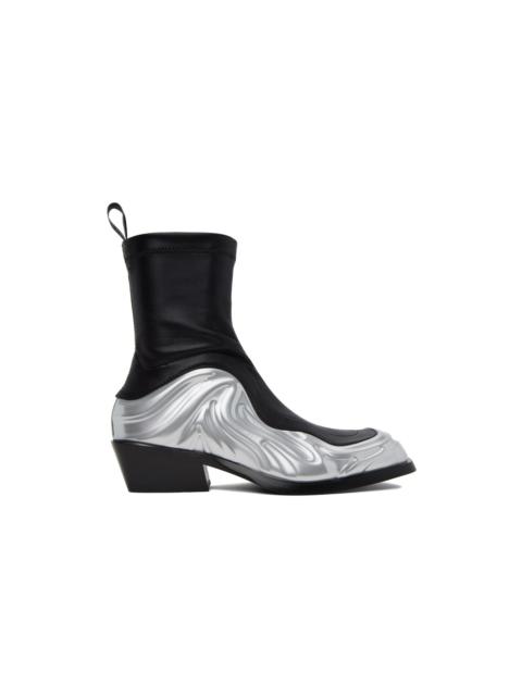 VERSACE Solare leather sock boots