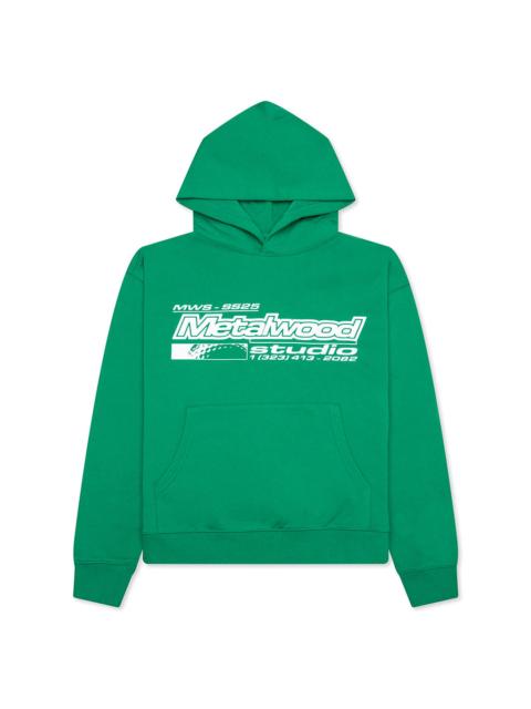 Metalwood Studio LA BREA SHOP HOODED SWEATSHIRT - GREEN