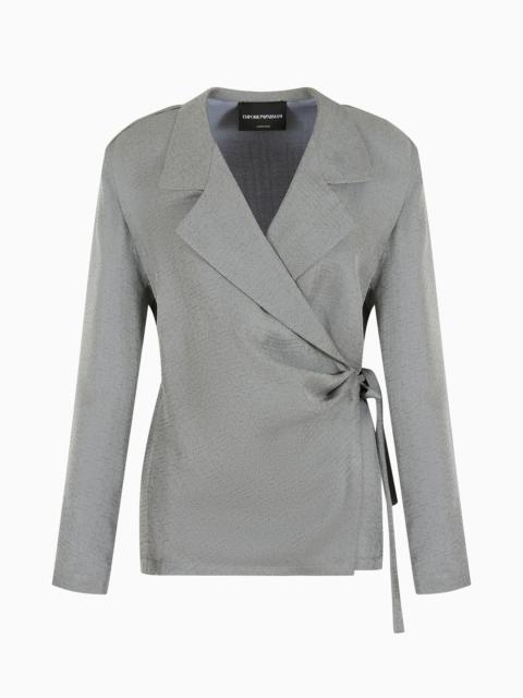 Double fabric jacket with side tie