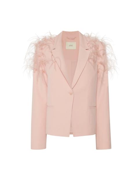 LAPOINTE Matte Crepe Relaxed Blazer With Feather Embroidery