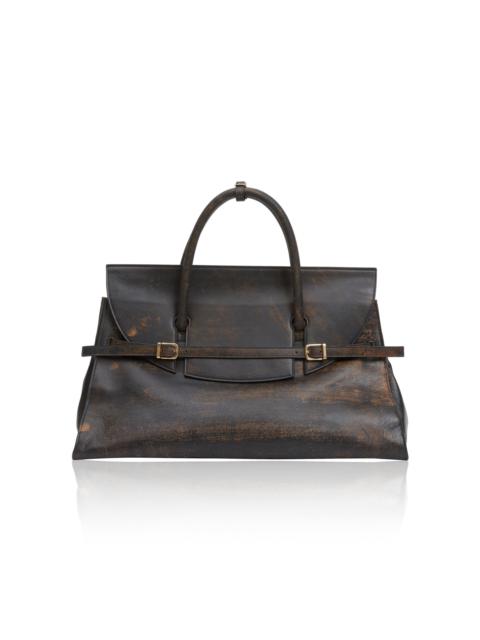 SIMKHAI River Leather Top Handle Bag brown