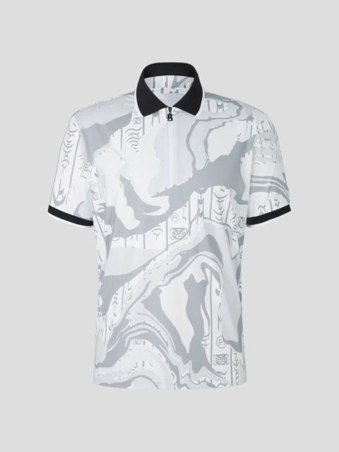BOGNER Cody Functional polo shirt in Gray/Off-white
