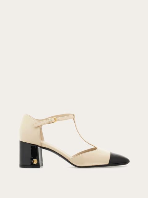 FERRAGAMO Chunky heel T-strap pump