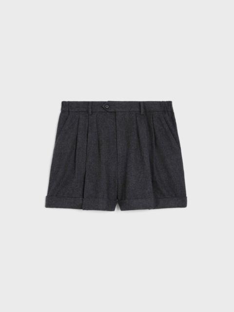 CELINE triple-pleated flannel shorts
