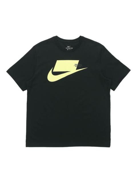 Nike Sportswear Chest Large Printing Short Sleeve Black Yellow Blackyellow CK2227-013