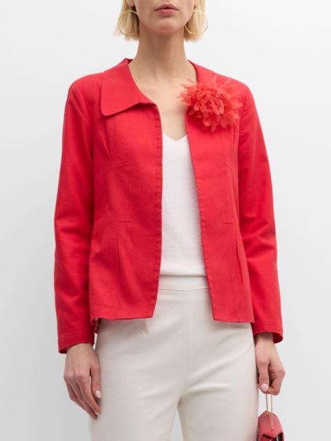 FRANCES VALENTINE Elle Open-Front Blazer with Flower Pin