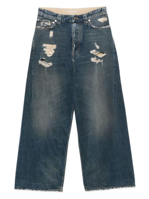 BALENCIAGA distressed wide-leg jeans