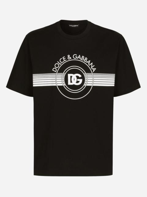 Dolce & Gabbana Cotton interlock T-shirt with DG logo print