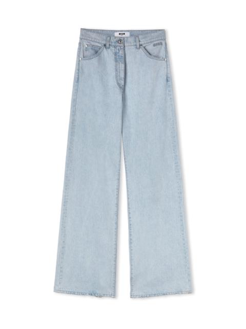 MSGM Solid color straight leg jeans
